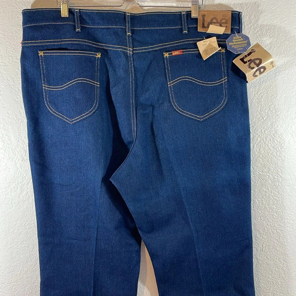 LEE VINTAGE COMFORT STRETCH BLUE JEANS 46x32 MADE IN USA NEW - Picture 5 of 11
